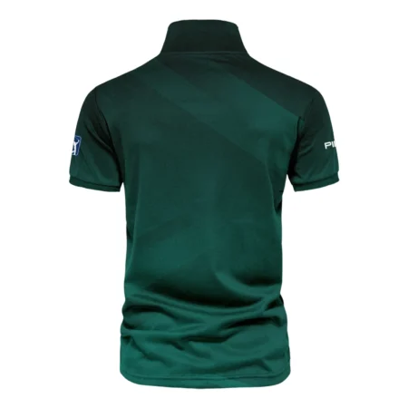 Masters Tournament Dark Green Gradient Golf Sport Ping Vneck Polo Shirt Style Classic Polo Shirt For Men