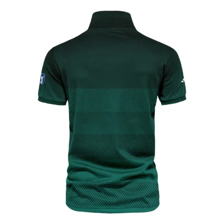 Adidas Masters Tournament Dark Green Gradient Stripes Pattern Golf Sport Vneck Polo Shirt Style Classic Polo Shirt For Men