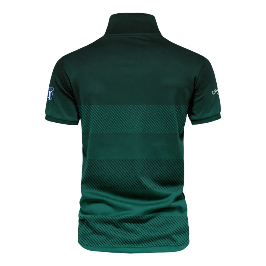 Callaway Masters Tournament Dark Green Gradient Stripes Pattern Golf Sport Vneck Polo Shirt Style Classic Polo Shirt For Men