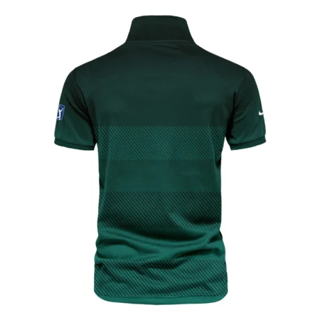 Nike Masters Tournament Dark Green Gradient Stripes Pattern Golf Sport Vneck Polo Shirt Style Classic Polo Shirt For Men