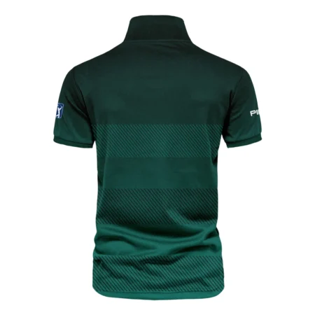 Ping Masters Tournament Dark Green Gradient Stripes Pattern Golf Sport Vneck Polo Shirt Style Classic Polo Shirt For Men