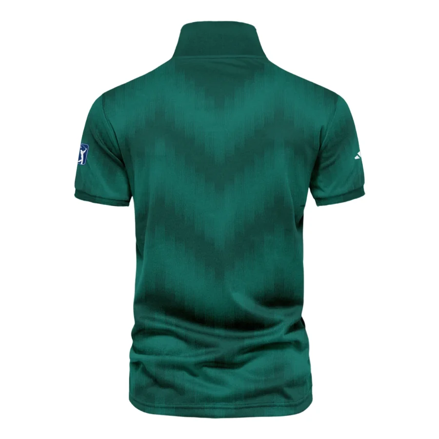 Golf Sport Green Gradient Stripes Pattern Adidas Masters Tournament Vneck Polo Shirt Style Classic Polo Shirt For Men