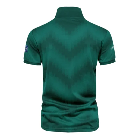 Golf Sport Green Gradient Stripes Pattern Callaway Masters Tournament Vneck Polo Shirt Style Classic Polo Shirt For Men