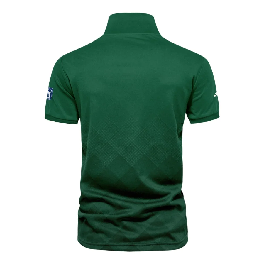 Masters Tournament Adidas Gradient Dark Green Pattern Vneck Polo Shirt Style Classic Polo Shirt For Men