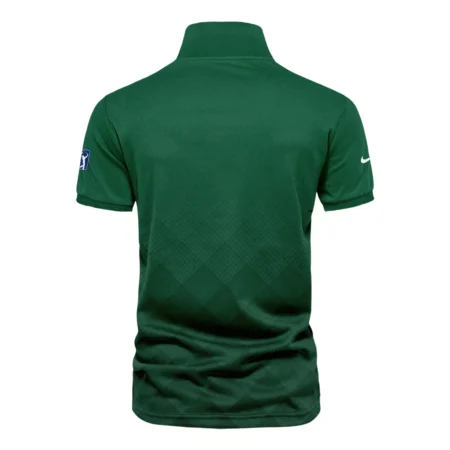 Masters Tournament Nike Gradient Dark Green Pattern Vneck Polo Shirt Style Classic Polo Shirt For Men