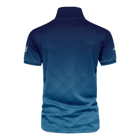 2024 PGA Championship Valhalla Adidas Blue Gradient Abstract Stripes  Vneck Polo Shirt Style Classic Polo Shirt For Men