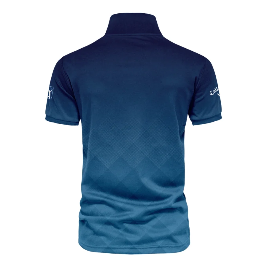 2024 PGA Championship Valhalla Callaway Blue Gradient Abstract Stripes  Vneck Polo Shirt Style Classic Polo Shirt For Men