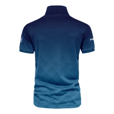 2024 PGA Championship Valhalla Ping Blue Gradient Abstract Stripes  Vneck Polo Shirt Style Classic Polo Shirt For Men