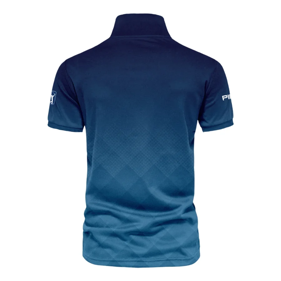 2024 PGA Championship Valhalla Ping Blue Gradient Abstract Stripes  Vneck Polo Shirt Style Classic Polo Shirt For Men