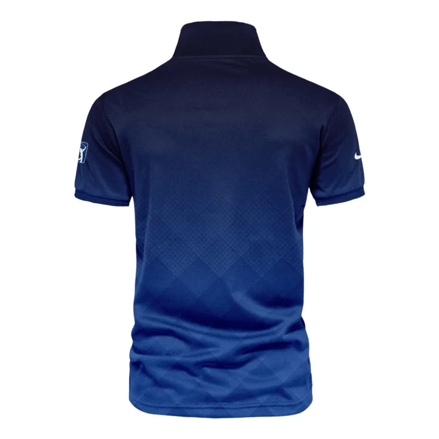 124th U.S. Open Pinehurst Nike Dark Blue Gradient Stripes Pattern Vneck Polo Shirt Style Classic Polo Shirt For Men