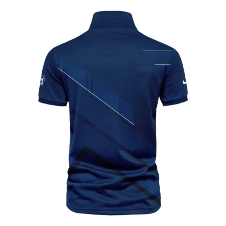 Nike 124th U.S. Open Pinehurst Blue Gradient With White Straight Line Vneck Polo Shirt Style Classic Polo Shirt For Men