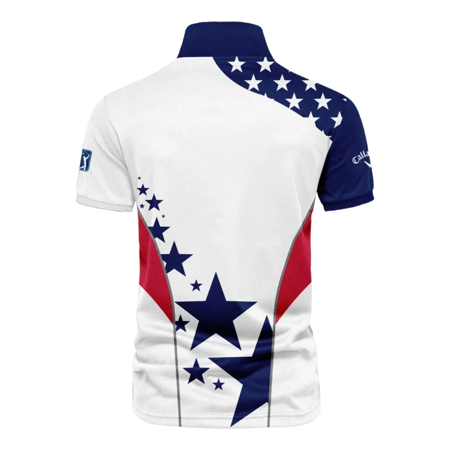 124th U.S. Open Pinehurst Callaway Stars US Flag White Blue Vneck Polo Shirt Style Classic Polo Shirt For Men