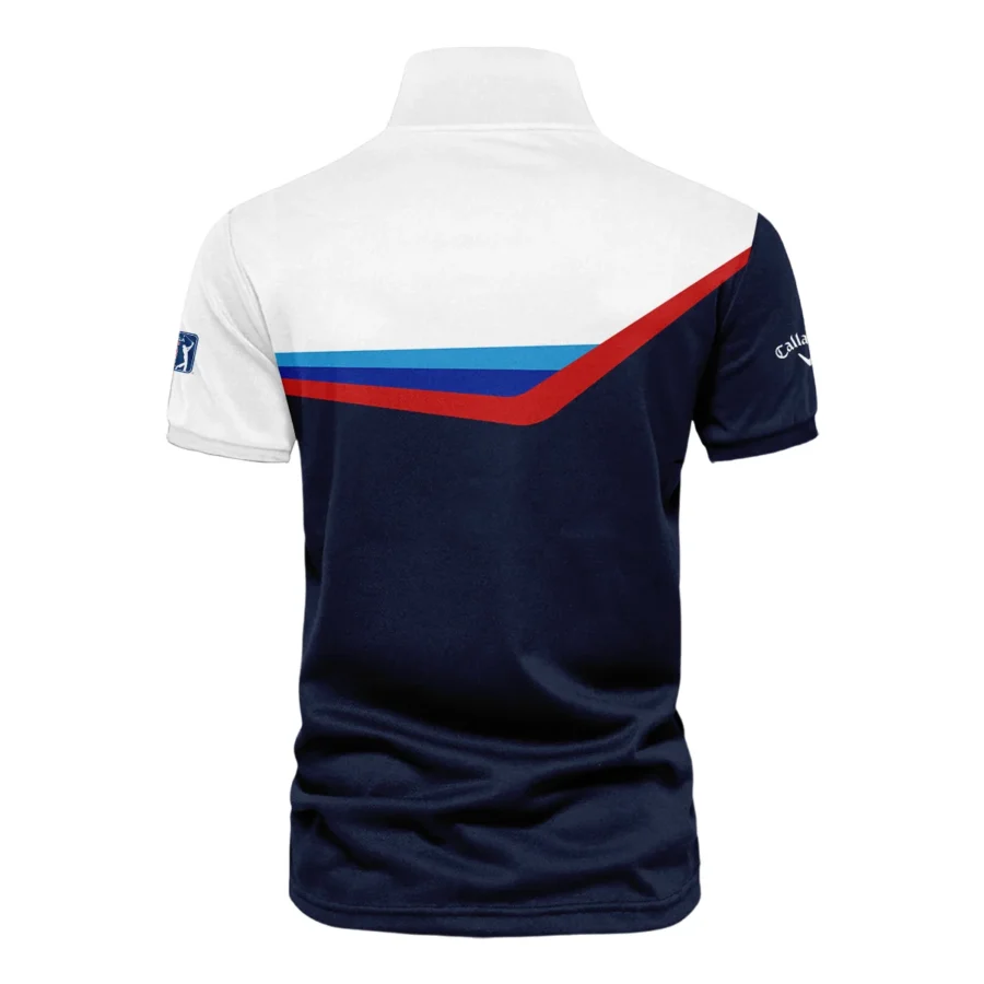 124th U.S. Open Pinehurst Golf Blue Red Line White Pattern Callaway Vneck Polo Shirt Style Classic Polo Shirt For Men