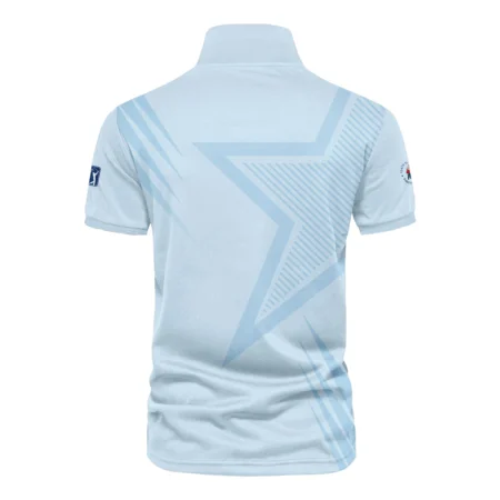 124th U.S. Open Pinehurst Golf Star Line Pattern Light Blue Callaway Vneck Polo Shirt Style Classic Polo Shirt For Men