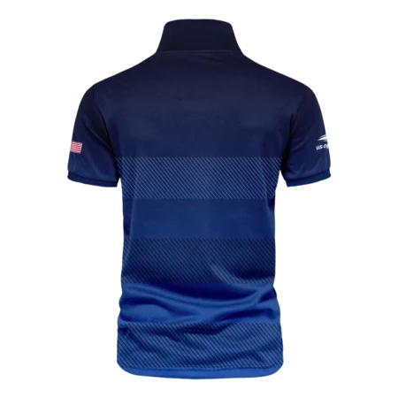 Straight Line Dark Blue Background US Open Tennis Champions Nike Vneck Polo Shirt Style Classic Polo Shirt For Men