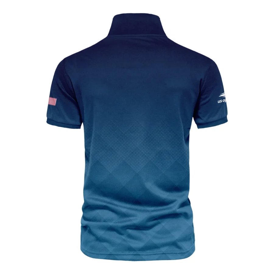 Lacoste Blue Abstract Background US Open Tennis Champions Vneck Polo Shirt Style Classic Polo Shirt For Men