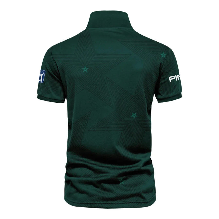 Stars Dark Green Golf Masters Tournament Ping Vneck Polo Shirt Style Classic Polo Shirt For Men