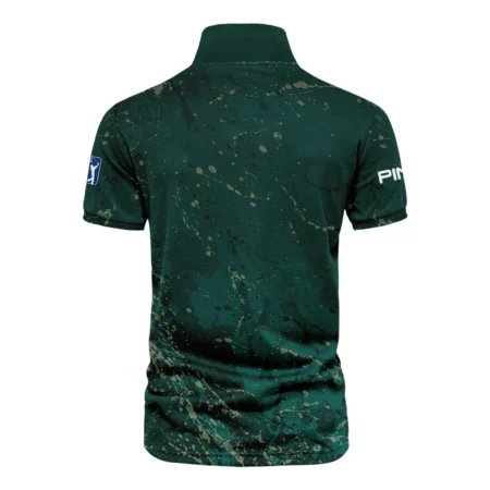 Old Cracked Texture With Gold Splash Paint Masters Tournament Ping Vneck Polo Shirt Style Classic Polo Shirt For Men