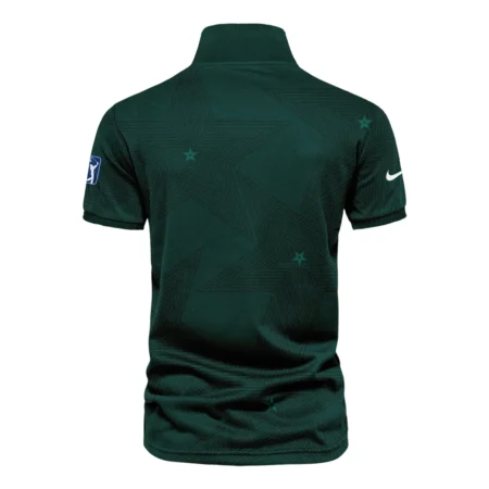 Golf Pattern Stars Dark Green Masters Tournament Nike Vneck Polo Shirt Style Classic Polo Shirt For Men