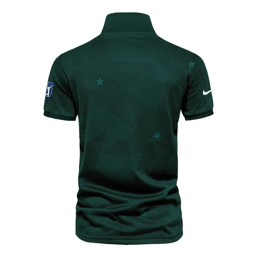 Golf Pattern Stars Dark Green Masters Tournament Nike Vneck Polo Shirt Style Classic Polo Shirt For Men