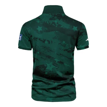 Dark Green Stars Pattern Grunge Background Masters Tournament Adidas Vneck Polo Shirt Style Classic Polo Shirt For Men