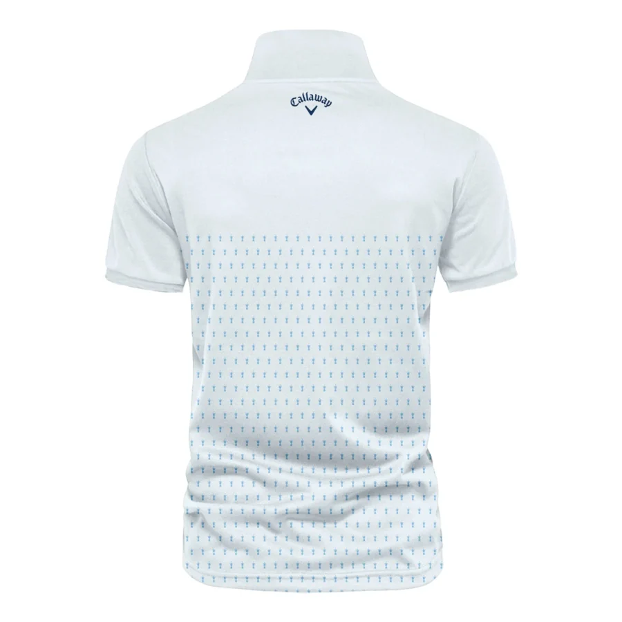 U.S Open Trophy Pattern Light Blue 124th U.S. Open Pinehurst Callaway Vneck Polo Shirt Style Classic Polo Shirt For Men