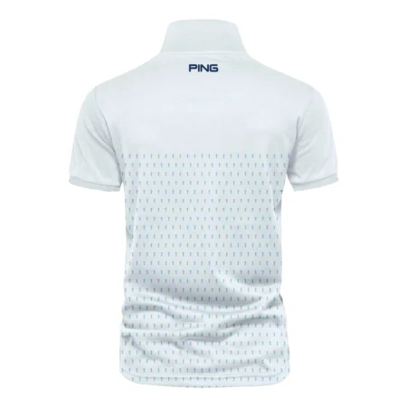 U.S Open Trophy Pattern Light Blue 124th U.S. Open Pinehurst Ping Vneck Polo Shirt Style Classic Polo Shirt For Men