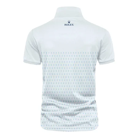 U.S Open Trophy Pattern Light Blue 124th U.S. Open Pinehurst Rolex Vneck Polo Shirt Style Classic Polo Shirt For Men