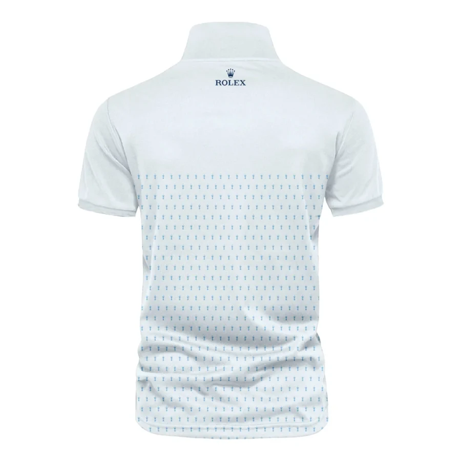 U.S Open Trophy Pattern Light Blue 124th U.S. Open Pinehurst Rolex Vneck Polo Shirt Style Classic Polo Shirt For Men