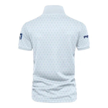Golf Pattern Cup White Mix Light Blue 2024 PGA Championship Valhalla Ping Vneck Polo Shirt Style Classic Polo Shirt For Men