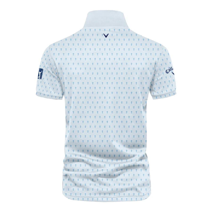 Golf Pattern Light Blue Cup 2024 PGA Championship Valhalla Callaway Vneck Polo Shirt Style Classic Polo Shirt For Men