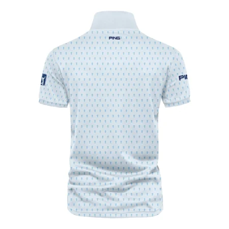 Golf Pattern Light Blue Cup 2024 PGA Championship Valhalla Ping Vneck Polo Shirt Style Classic Polo Shirt For Men