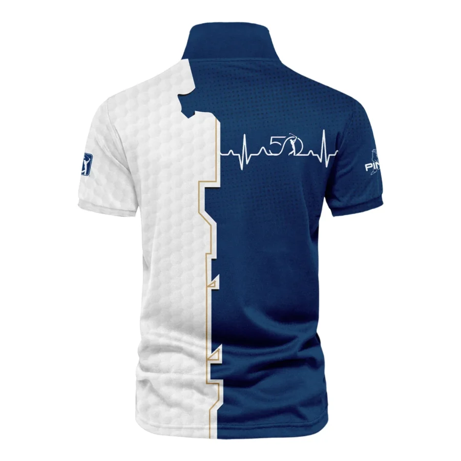 Golf Heart Beat Navy Blue THE PLAYERS Championship Ping Vneck Polo Shirt Style Classic Polo Shirt For Men