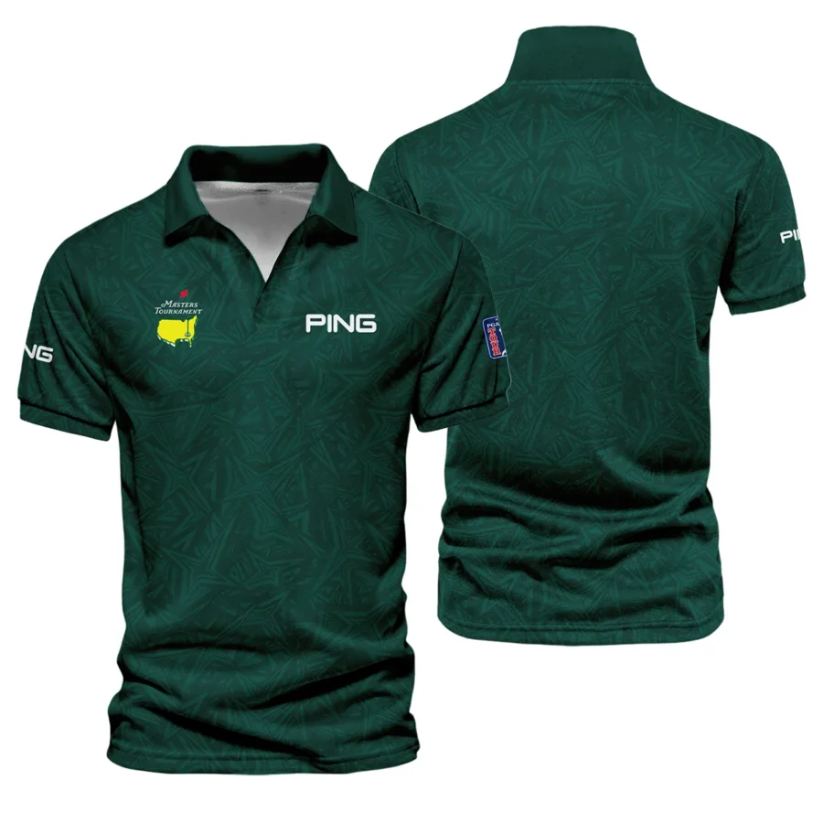 Stars Dark Green Abstract Sport Masters Tournament Ping Vneck Polo Shirt Style Classic Polo Shirt For Men