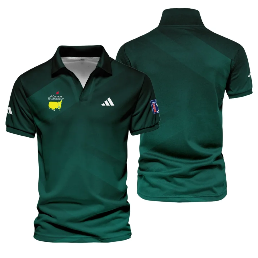 Masters Tournament Dark Green Gradient Golf Sport Adidas Vneck Polo Shirt Style Classic Polo Shirt For Men