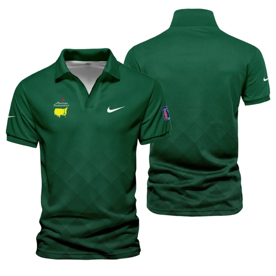 Masters Tournament Nike Gradient Dark Green Pattern Vneck Polo Shirt Style Classic Polo Shirt For Men