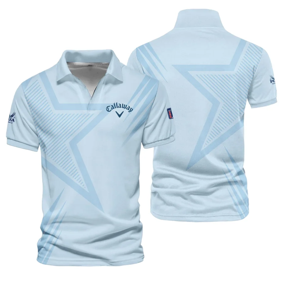 2024 PGA Championship Valhalla Golf Star Line Pattern Light Blue Callaway Vneck Polo Shirt Style Classic Polo Shirt For Men