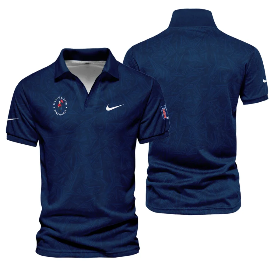 Nike 124th U.S. Open Pinehurst Stars Gradient Pattern Dark Blue Vneck Polo Shirt Style Classic Polo Shirt For Men