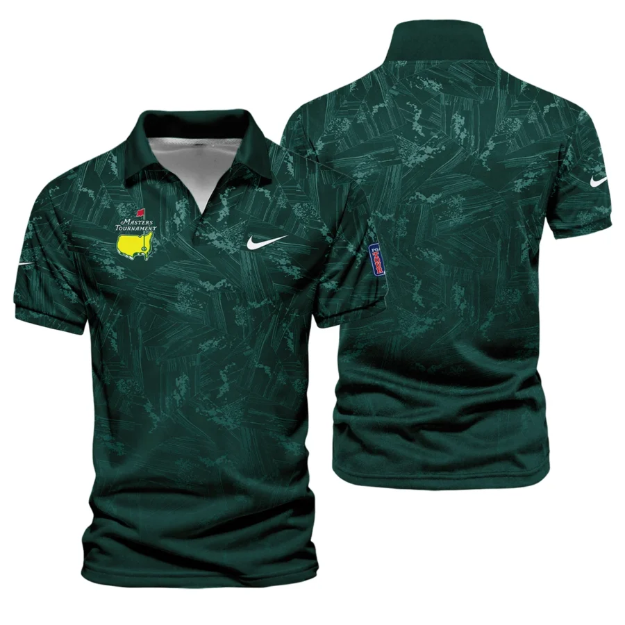 Dark Green Background Masters Tournament Nike Vneck Polo Shirt Style Classic Polo Shirt For Men