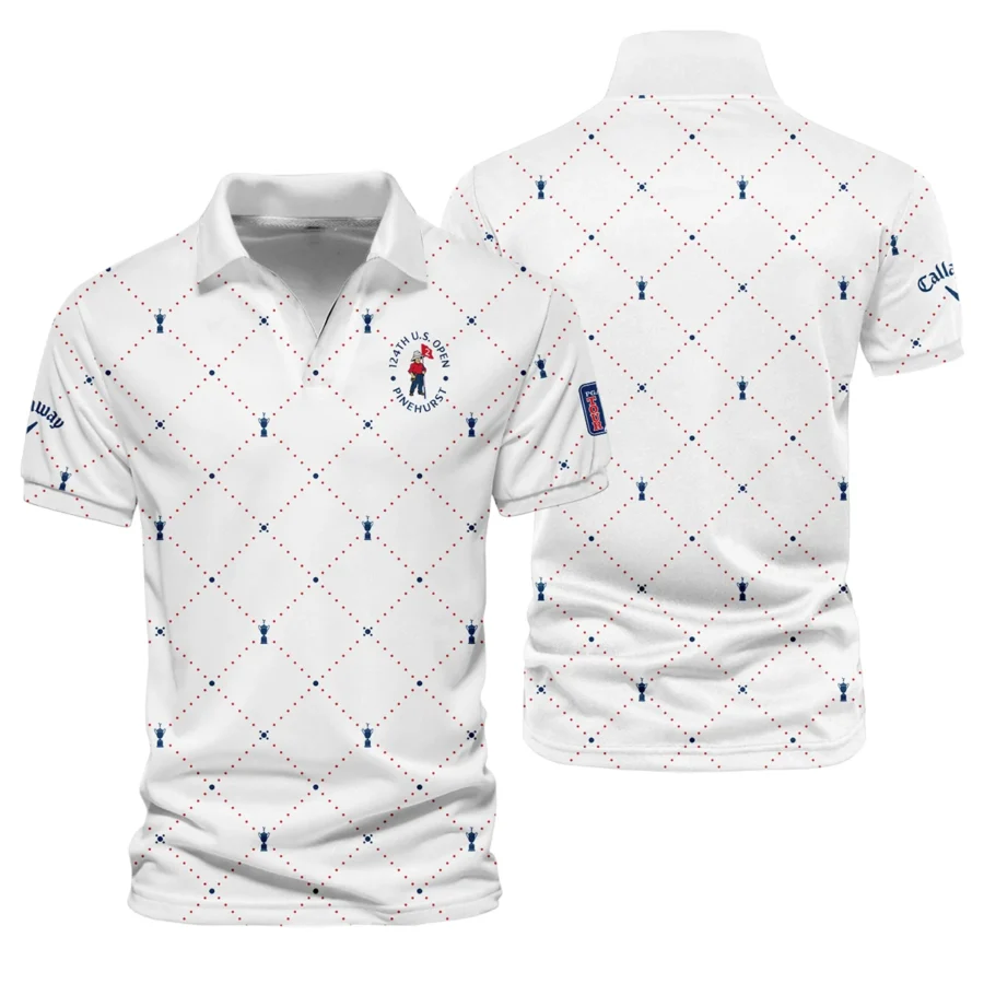 Argyle Pattern With Cup 124th U.S. Open Pinehurst Callaway Vneck Polo Shirt Style Classic Polo Shirt For Men