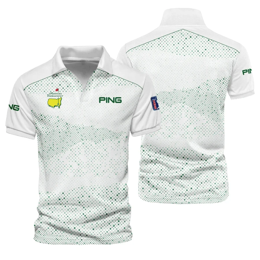 Golf Stye Classic White Mix Green Masters Tournament Ping Vneck Polo Shirt Style Classic Polo Shirt For Men