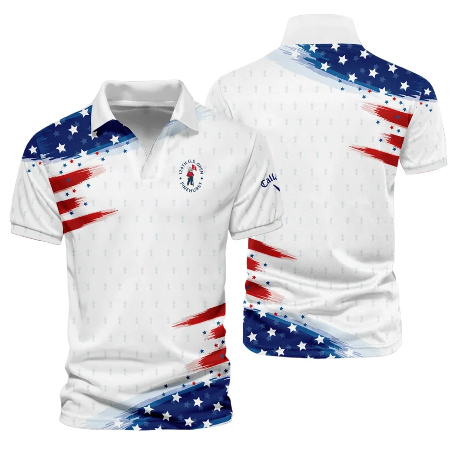 Golf Flag American 124th U.S. Open Pinehurst Callaway Vneck Polo Shirt Style Classic Polo Shirt For Men