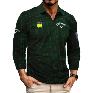 Masters Tournament Callaway Golf Pattern Halftone Green Vneck Polo Shirt Style Classic Polo Shirt For Men