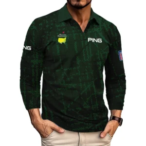 Masters Tournament Ping Golf Pattern Halftone Green Vneck Polo Shirt Style Classic Polo Shirt For Men