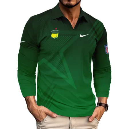 Nike Masters Tournament Polo Shirt Dark Green Gradient Star Pattern Golf Sports Polo Shirt Style Classic Polo Shirt For Men