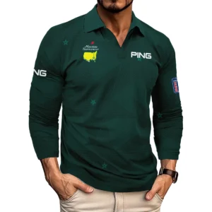 Stars Dark Green Golf Masters Tournament Callaway Vneck Polo Shirt Style Classic Polo Shirt For Men