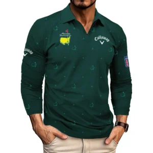 Dark Green Pattern In Retro Style With Logo Masters Tournament Callaway Style Classic Quarter Zipped Sweatshirt