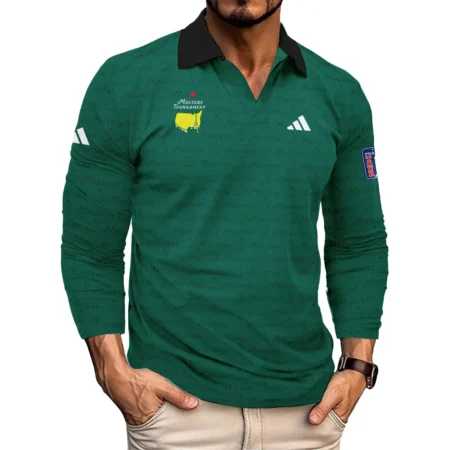 Golf Pattern Cup White Mix Green Masters Tournament Adidas Vneck Long Polo Shirt Style Classic Long Polo Shirt For Men