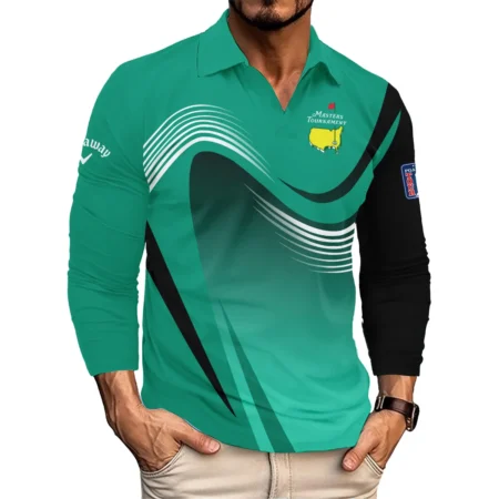 Golf Pattern Cup White Mix Green Masters Tournament Callaway Vneck Long Polo Shirt Style Classic Long Polo Shirt For Men