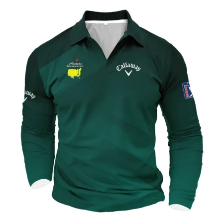 Masters Tournament Dark Green Gradient Golf Sport Callaway Vneck Long Polo Shirt Style Classic Long Polo Shirt For Men